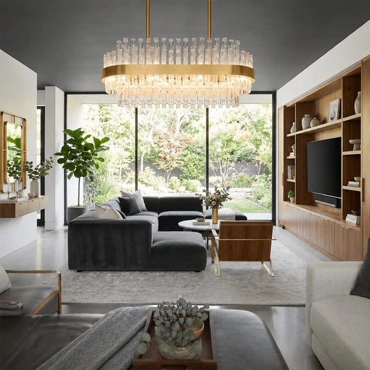 Rectangular Crystal Chandelier