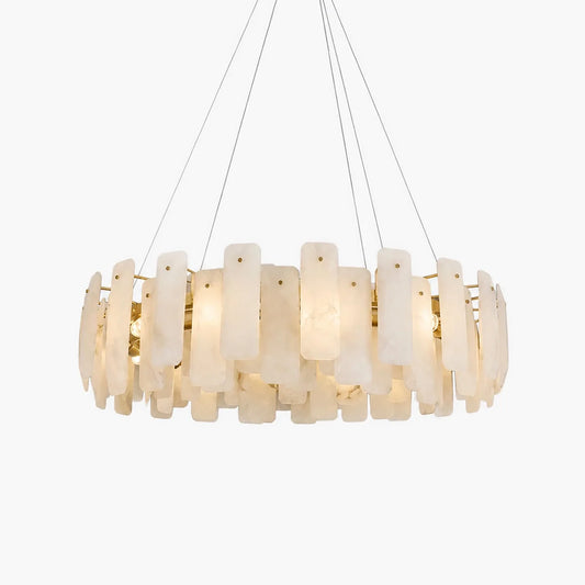 Modern Alabaster Round Chandelier