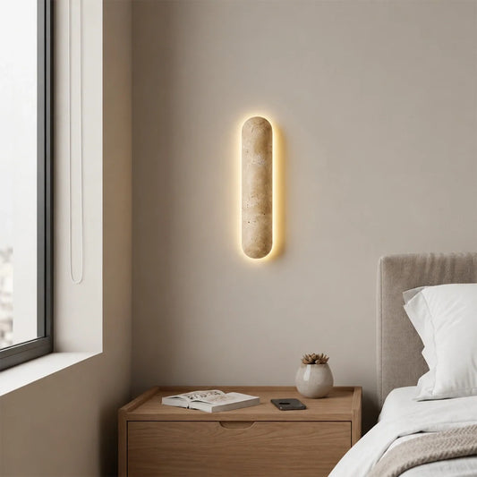 Minimalist Travertine Pillar Wall Lamp