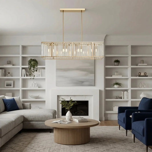 Modern Glass Linear Chandelier
