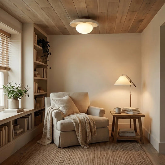 Modern Natural Travertine Ceiling Light