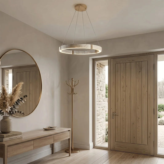 Modern Yellow Travertine Chandelier