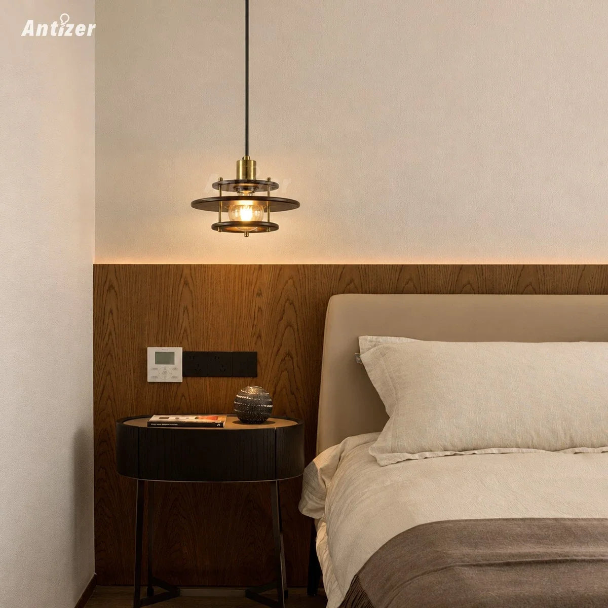 Tiered Walnut Wood Pendant Light – Walnut detail 2