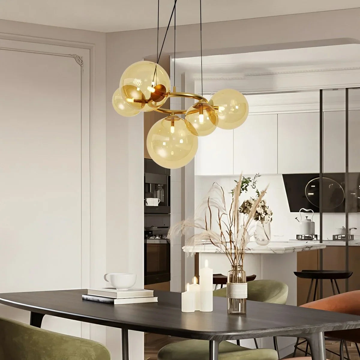 Luxurious Single-Tone Glass Spheres Chandelier – Glass detail 25