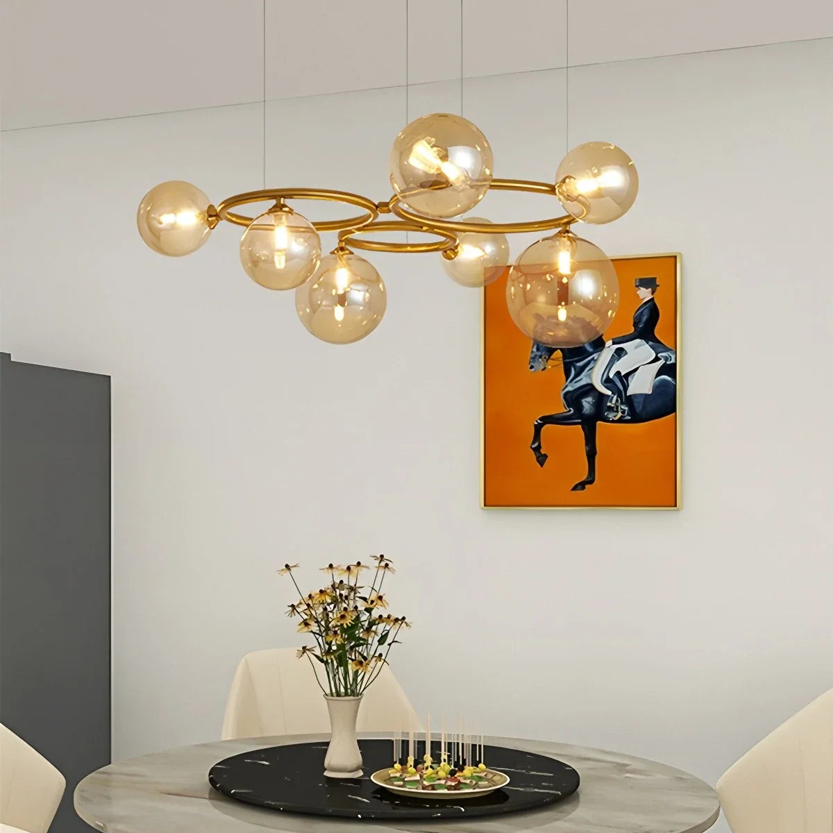 Luxurious Single-Tone Glass Spheres Chandelier – Glass detail 29