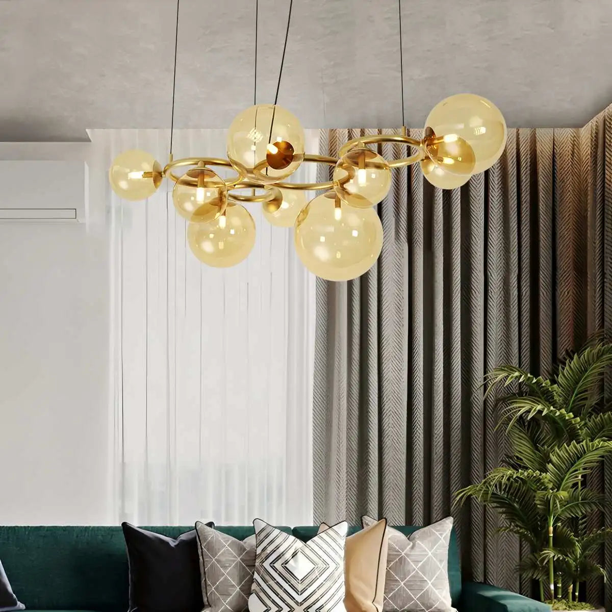 Luxurious Single-Tone Glass Spheres Chandelier – Glass detail 31