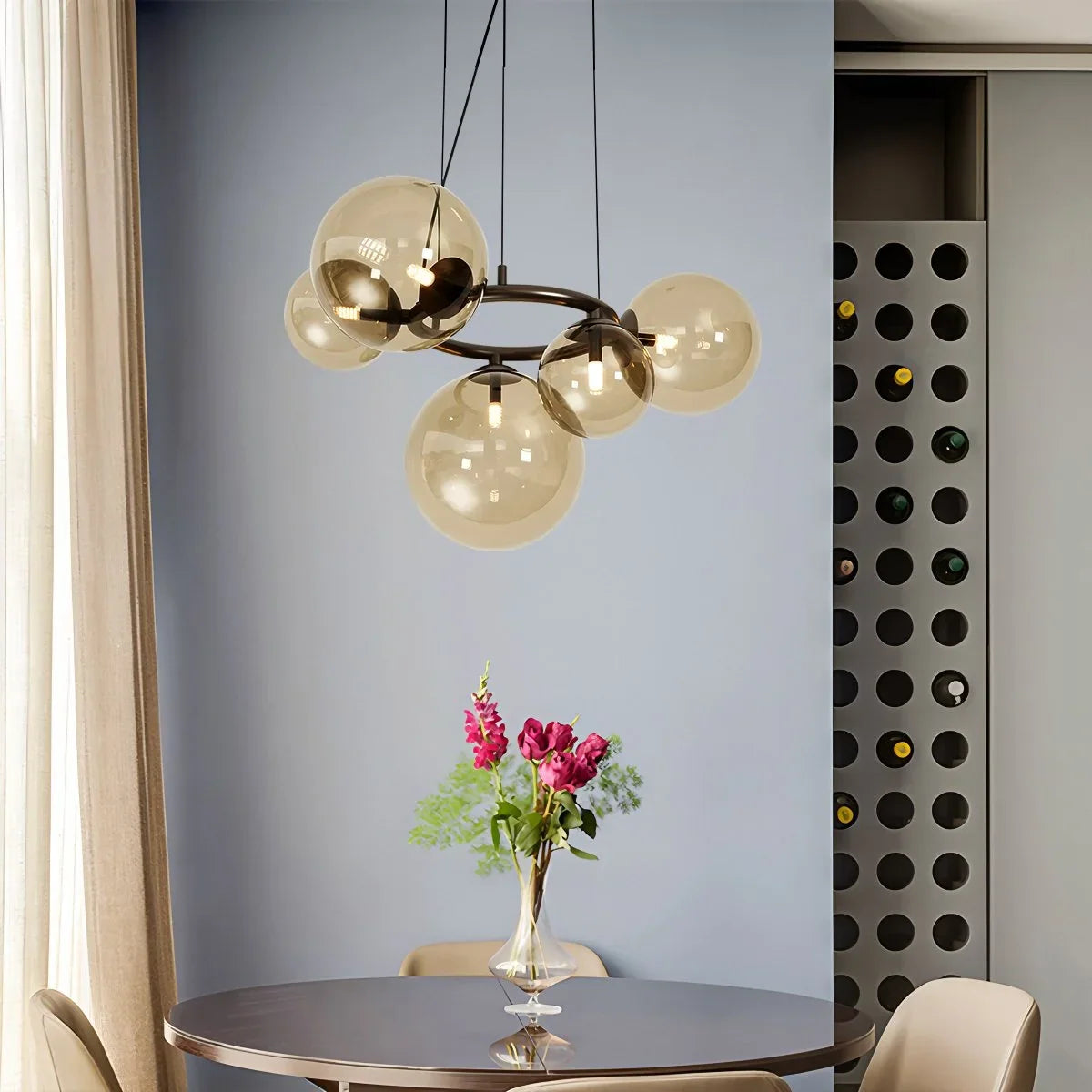 Luxurious Single-Tone Glass Spheres Chandelier – Glass detail 6