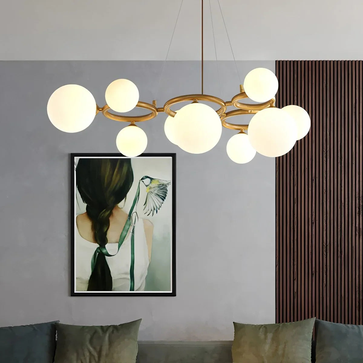 Luxurious Single-Tone Glass Spheres Chandelier – Glass detail 40