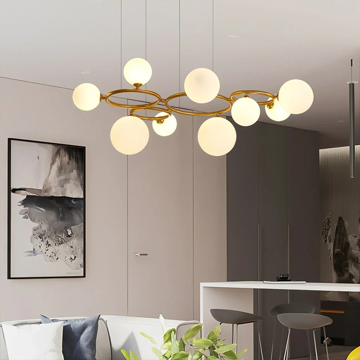 Luxurious Single-Tone Glass Spheres Chandelier – Glass detail 41