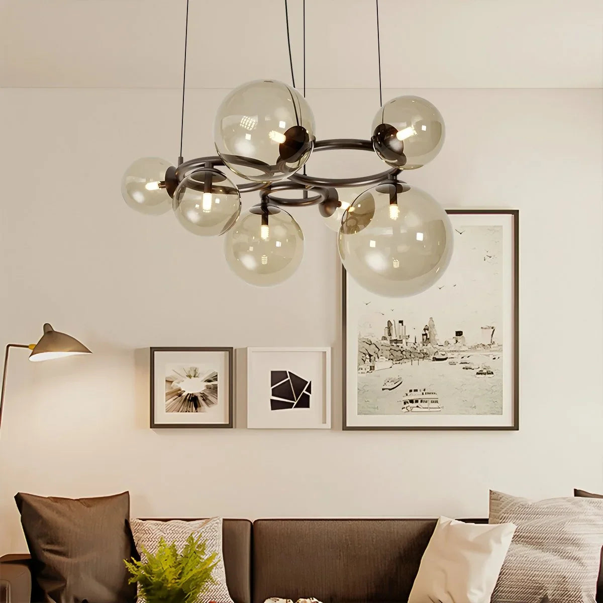 Luxurious Single-Tone Glass Spheres Chandelier – Glass detail 9