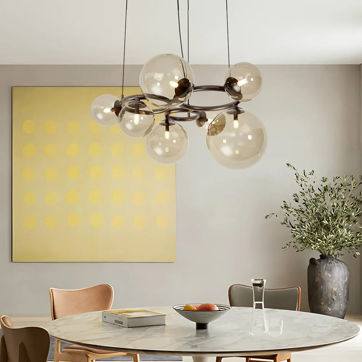 Luxurious Single-Tone Glass Spheres Chandelier – Glass detail 10