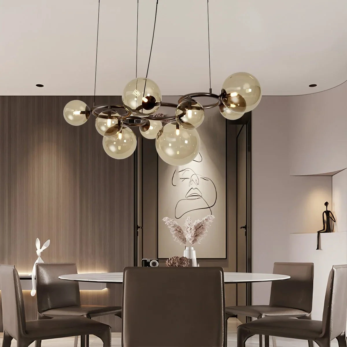 Luxurious Single-Tone Glass Spheres Chandelier – Glass detail 13