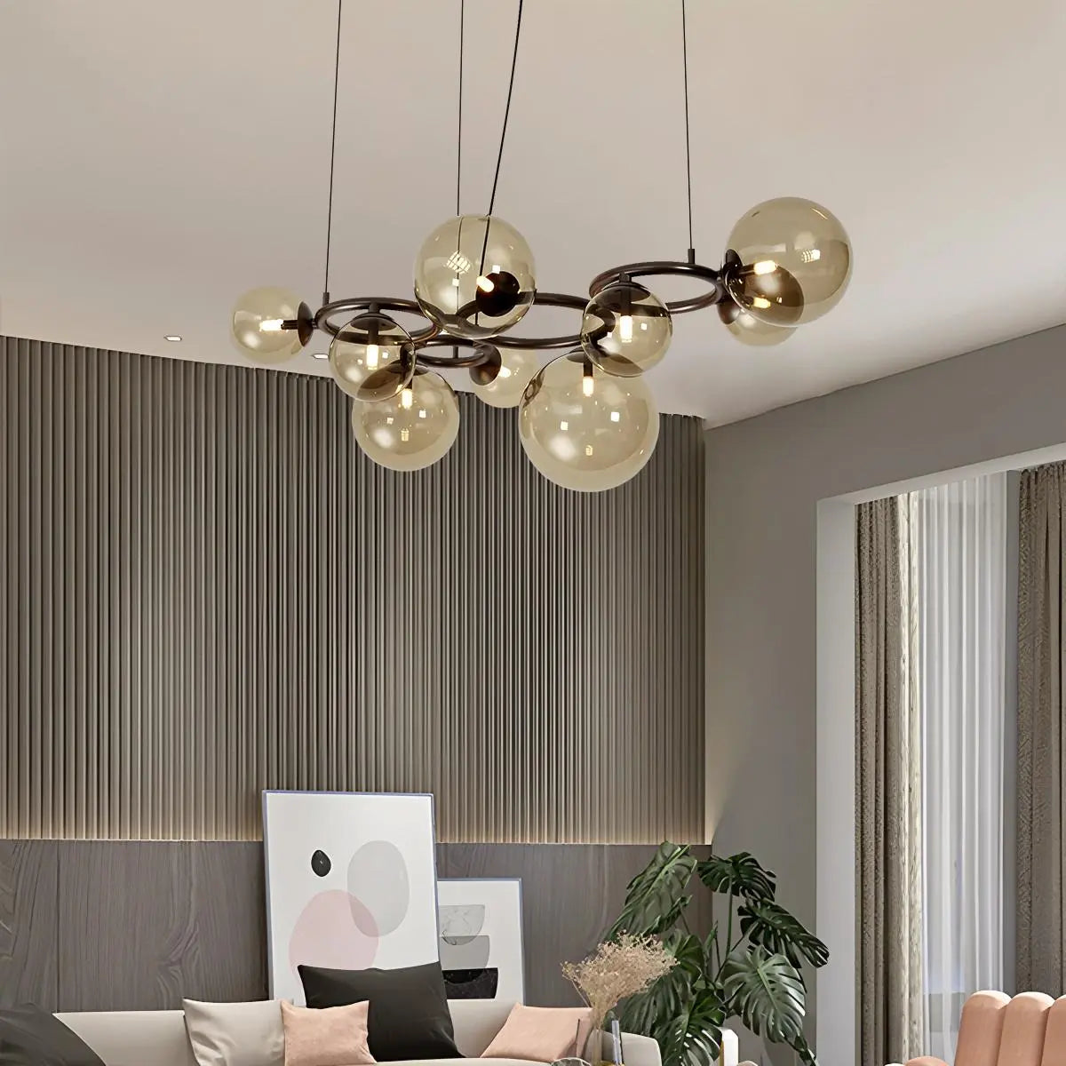 Luxurious Single-Tone Glass Spheres Chandelier – Glass detail 2
