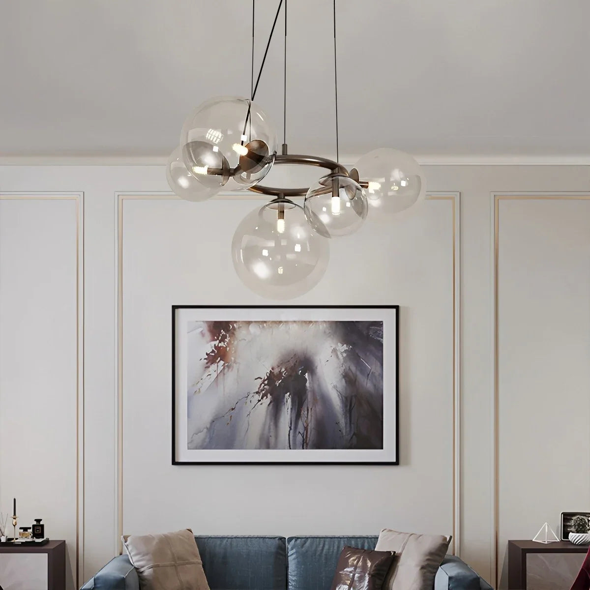 Luxurious Single-Tone Glass Spheres Chandelier – Glass detail 16