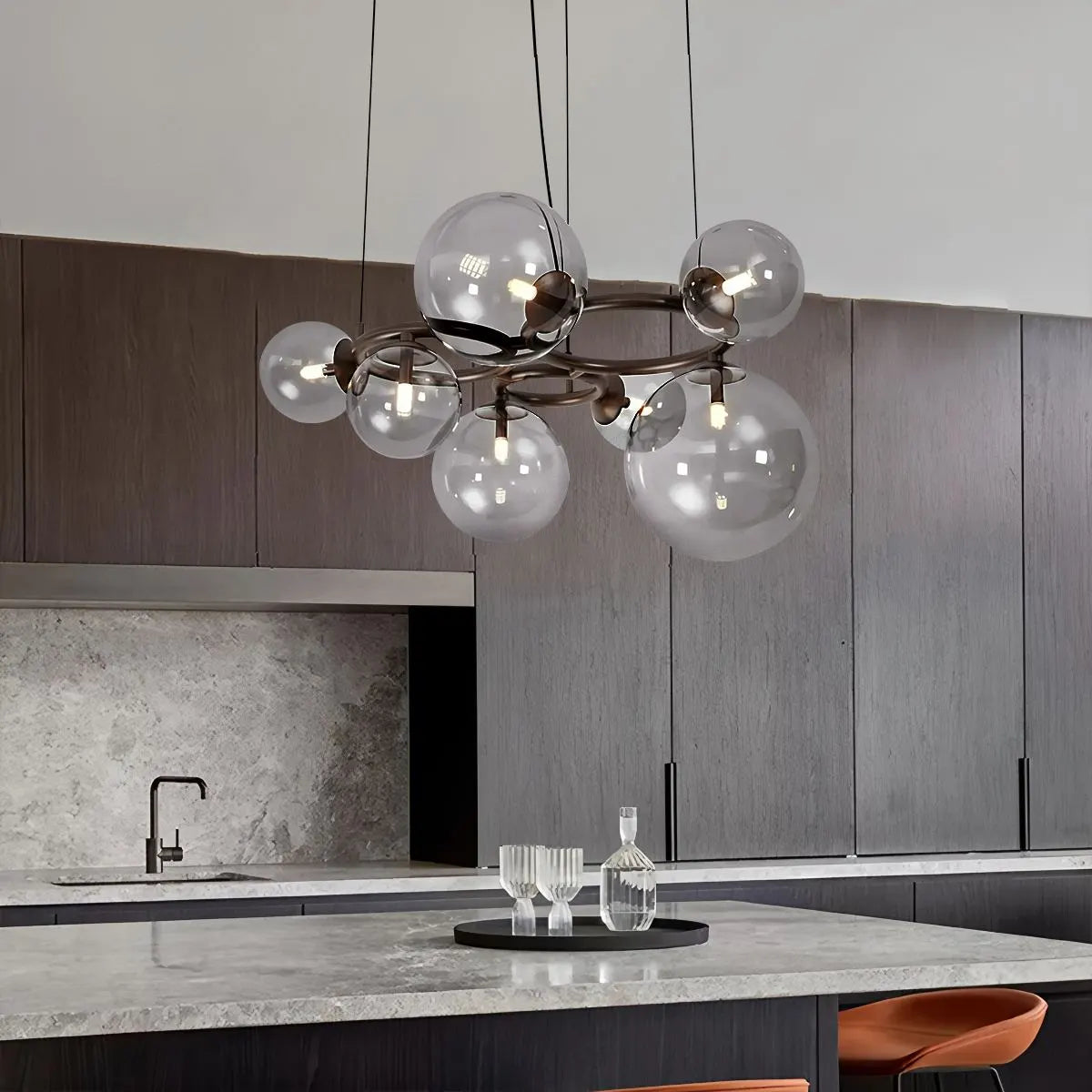 Luxurious Single-Tone Glass Spheres Chandelier – Glass detail 19