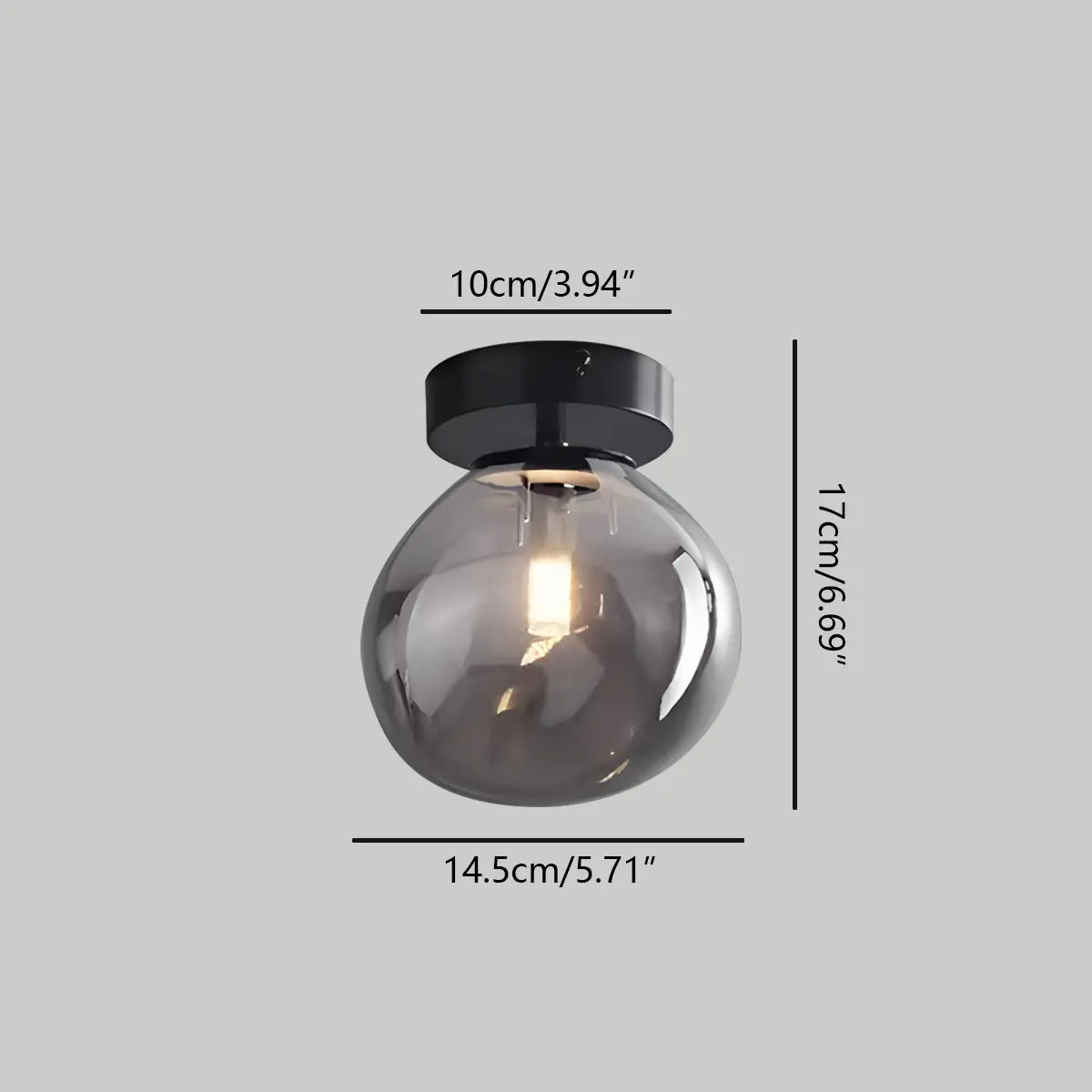 Vintage Glass Semi-Flush Ceiling Light for Entryway – Glass detail 23