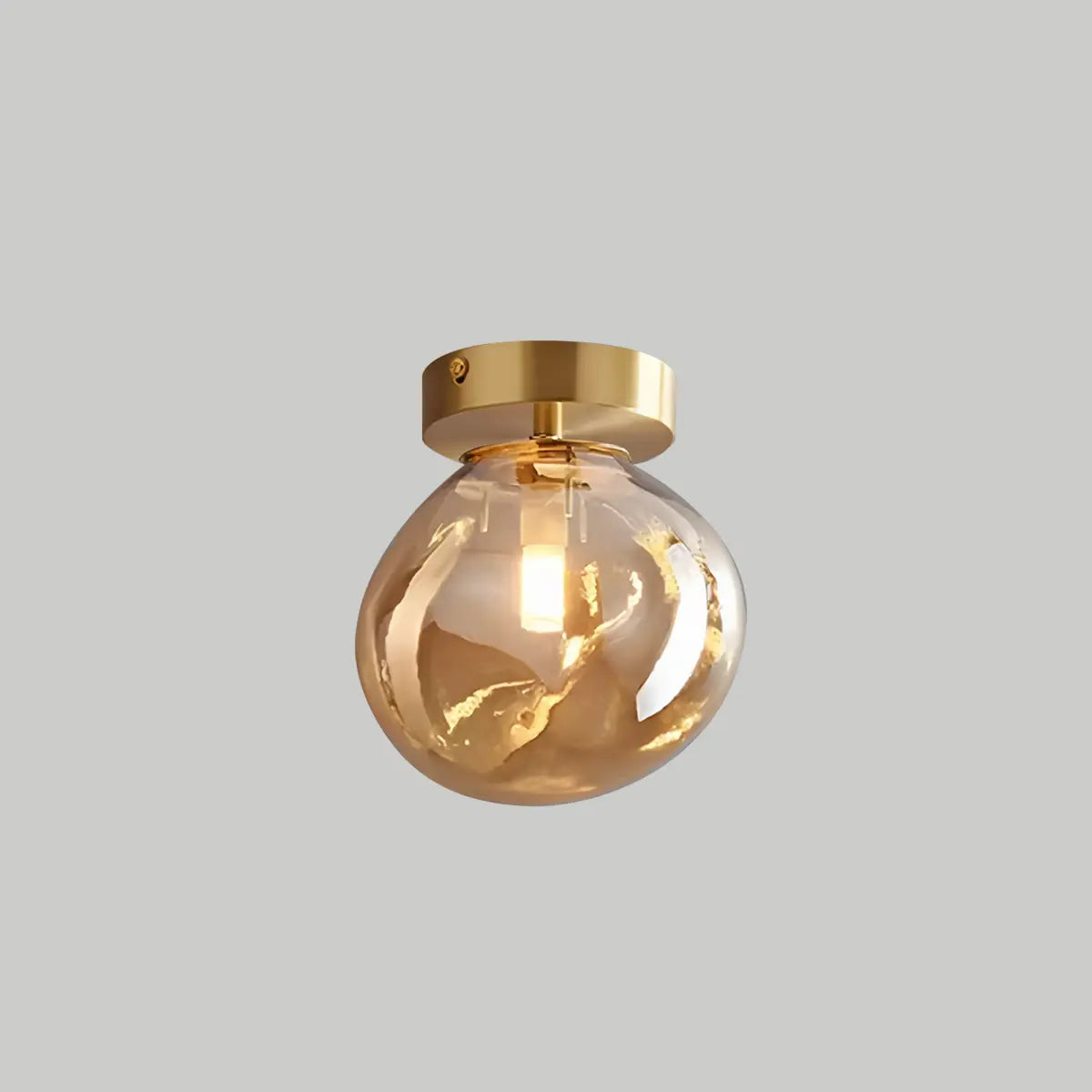 Vintage Glass Semi-Flush Ceiling Light for Entryway – Glass detail 6