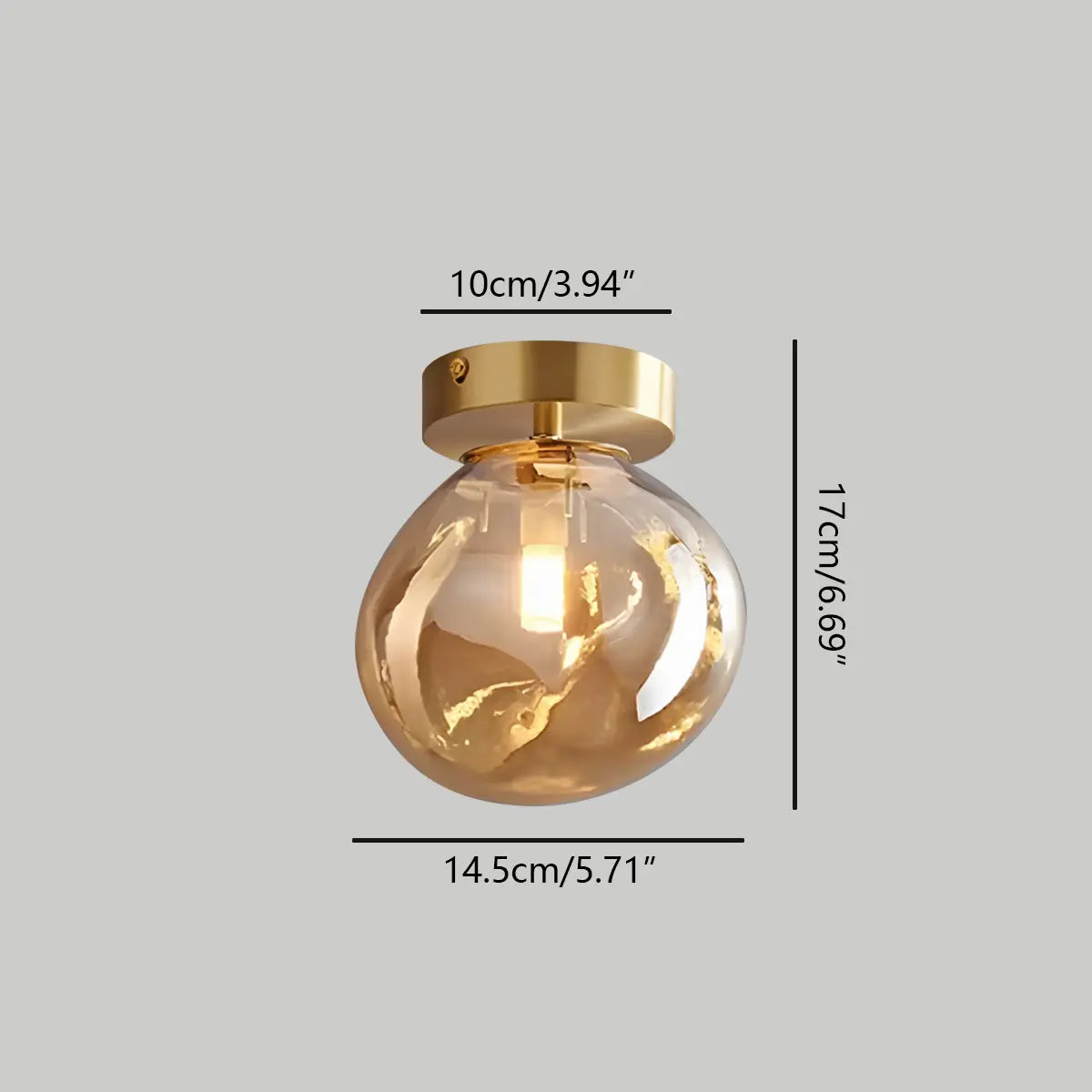 Vintage Glass Semi-Flush Ceiling Light for Entryway – Glass detail 7