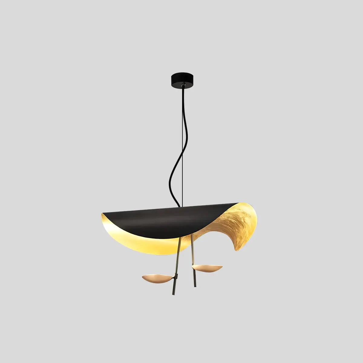 Modern Sculptural Leaf Pendant Light – detail 8
