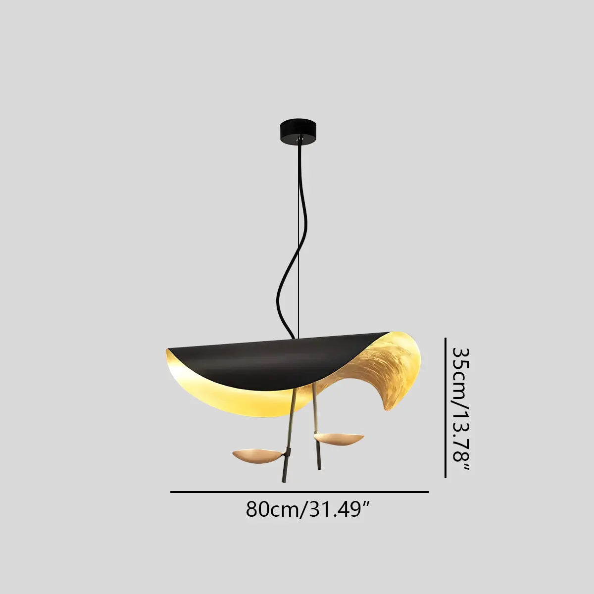 Modern Sculptural Leaf Pendant Light – detail 9