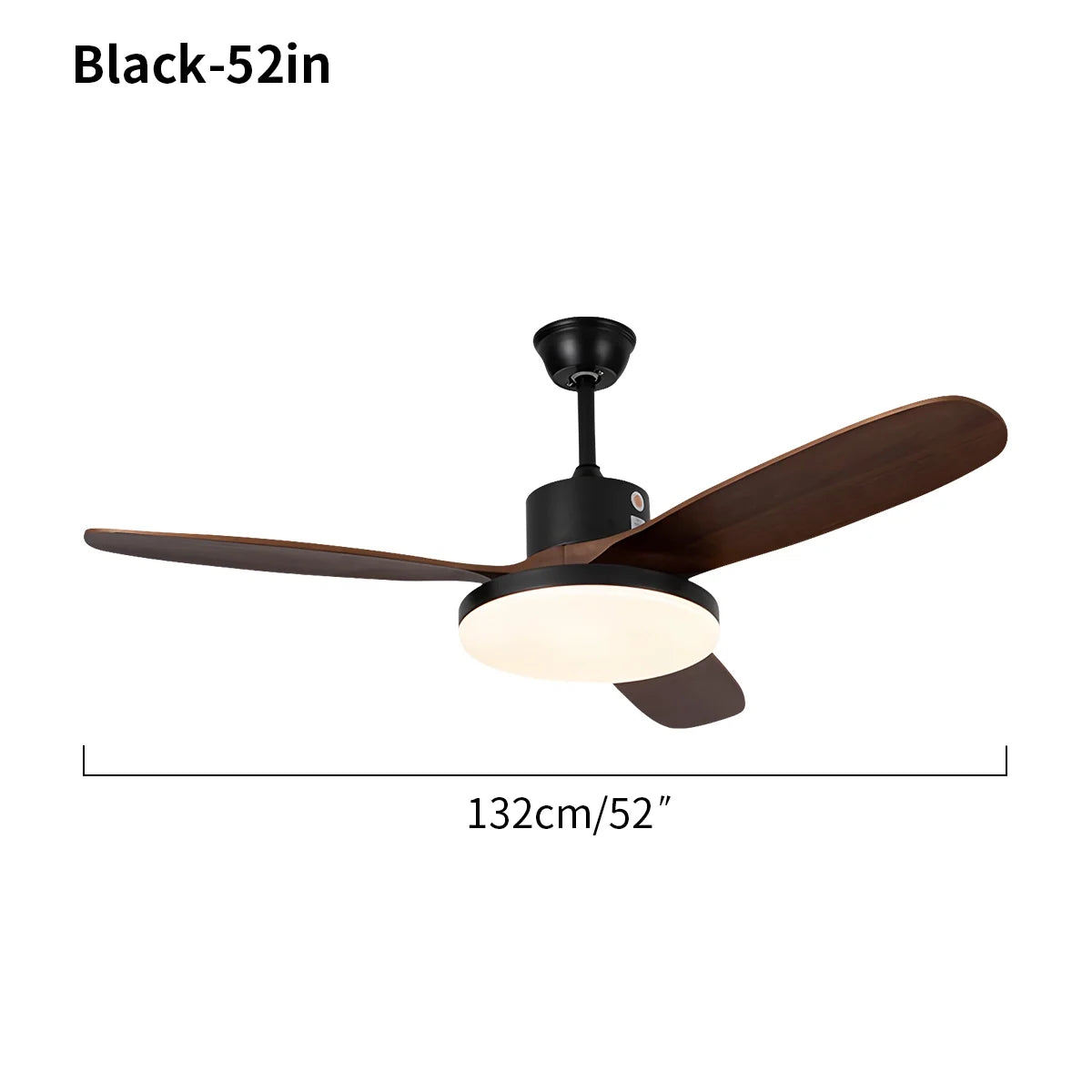 3 Wood Blade Ceiling Fan with Light – Wood detail 5