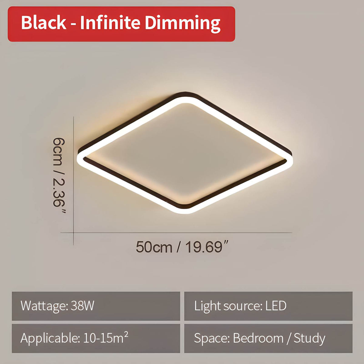 Modern Minimalism LED Square Ceiling Light – detail 9