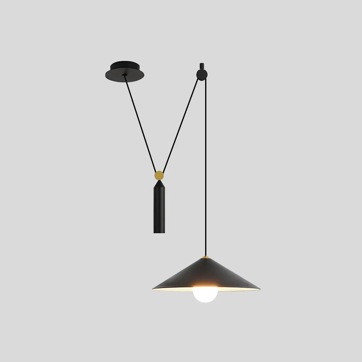 Cone Counterweight Pulley Swag Pendant Lamp – detail 13