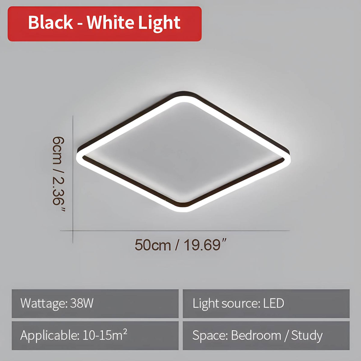 Modern Minimalism LED Square Ceiling Light – detail 7