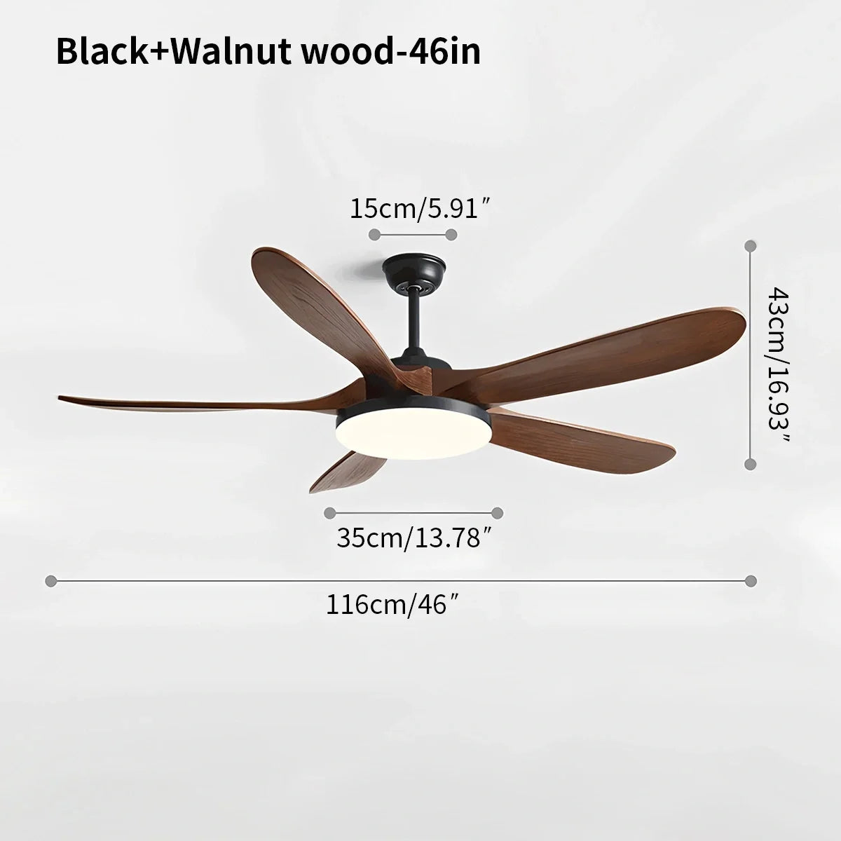 5-Leaf Wood Ceiling Fan Light – Wood detail 6