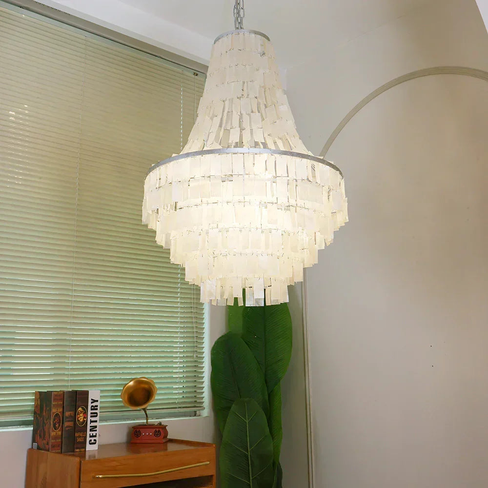 Boho Tiered Capiz Iron Chandelier – Iron detail 3