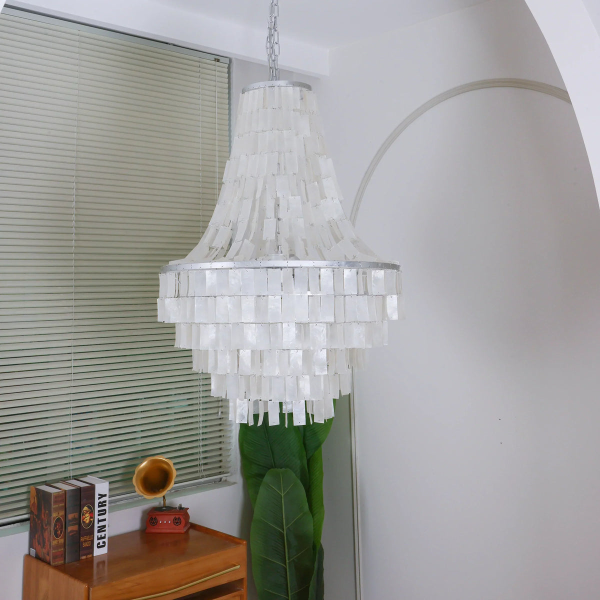 Boho Tiered Capiz Iron Chandelier – Iron detail 4