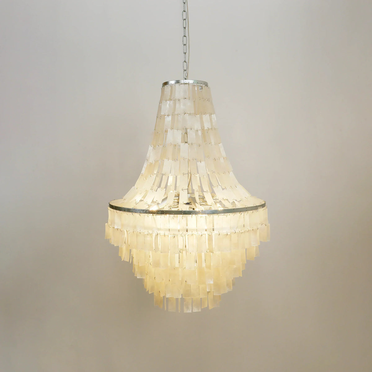 Boho Tiered Capiz Iron Chandelier – Iron detail 22