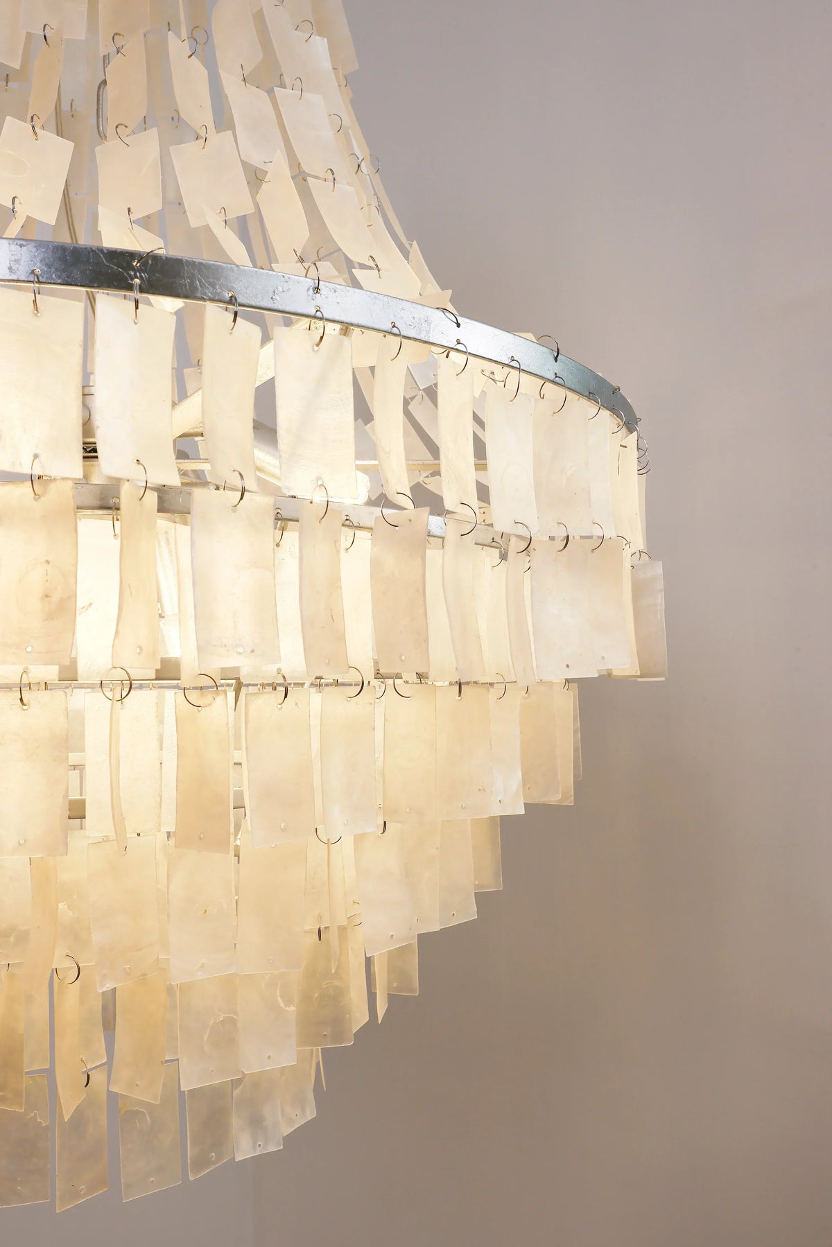 Boho Tiered Capiz Iron Chandelier – Iron detail 13