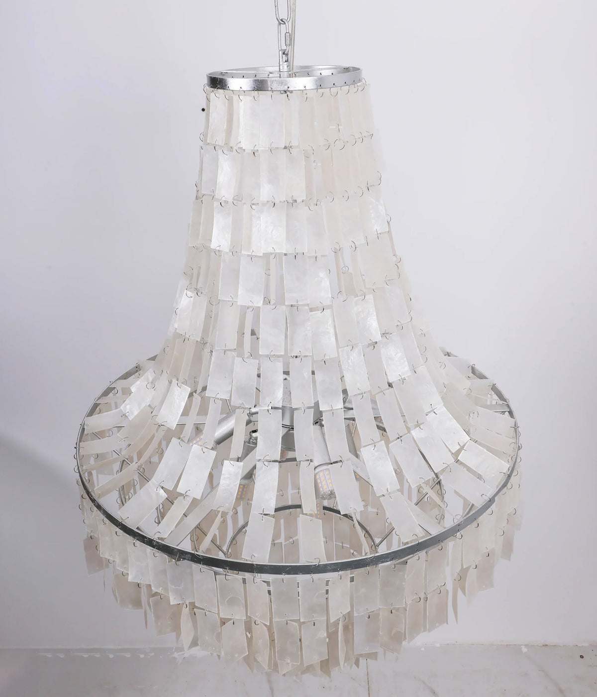 Boho Tiered Capiz Iron Chandelier – Iron detail 16