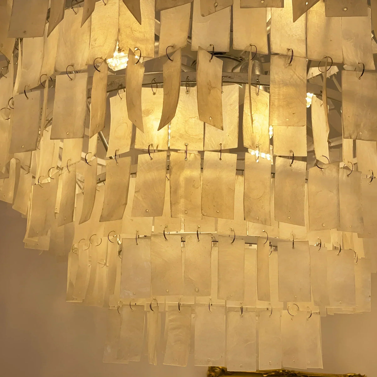 Boho Tiered Capiz Iron Chandelier – Iron detail 18