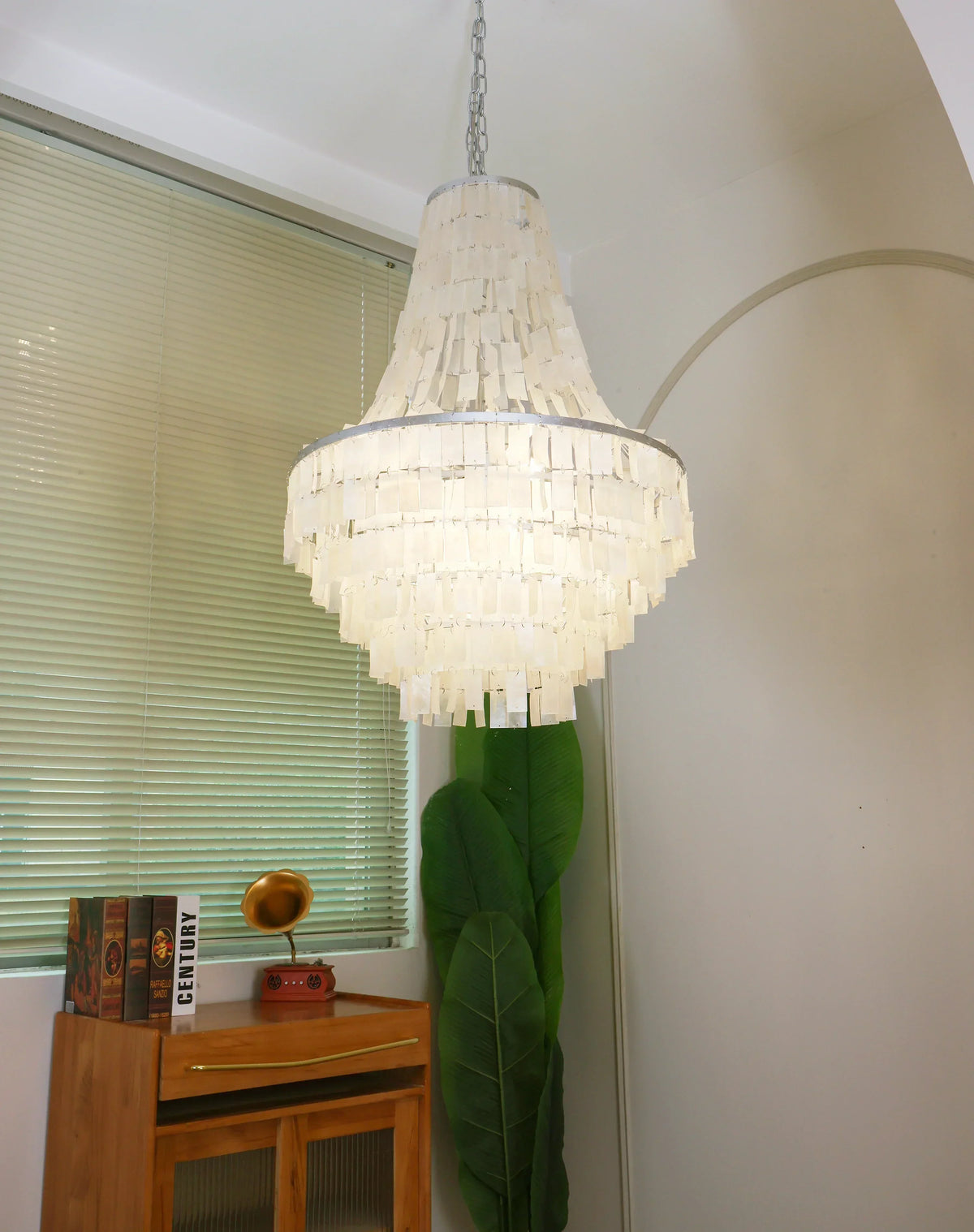 Boho Tiered Capiz Iron Chandelier – Iron detail 10