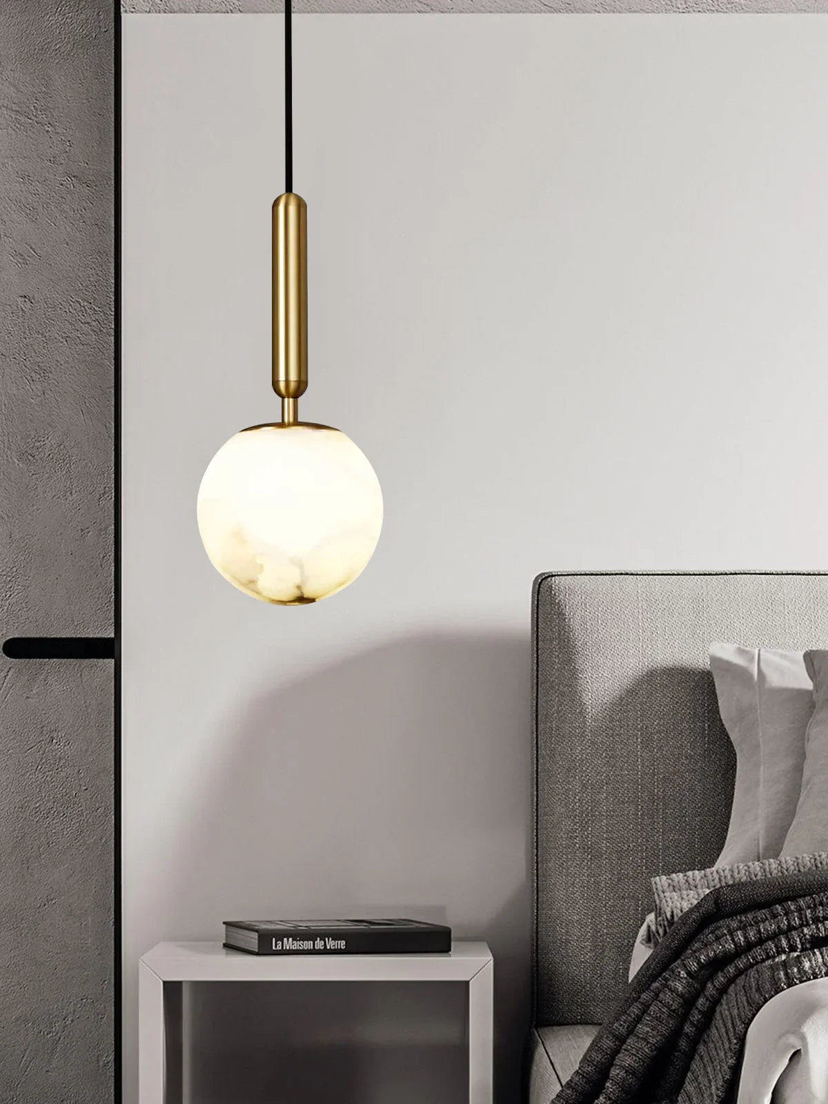 Round Bosso Alabaster Pendant Lamp – Alabaster detail 24