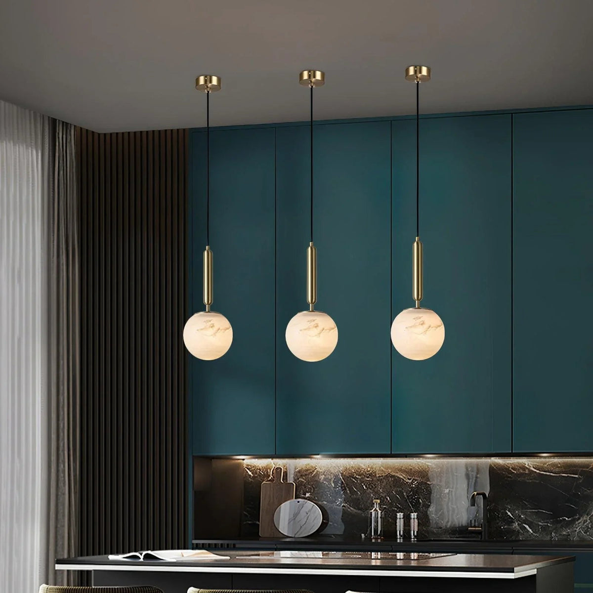 Round Bosso Alabaster Pendant Lamp – Alabaster detail 13