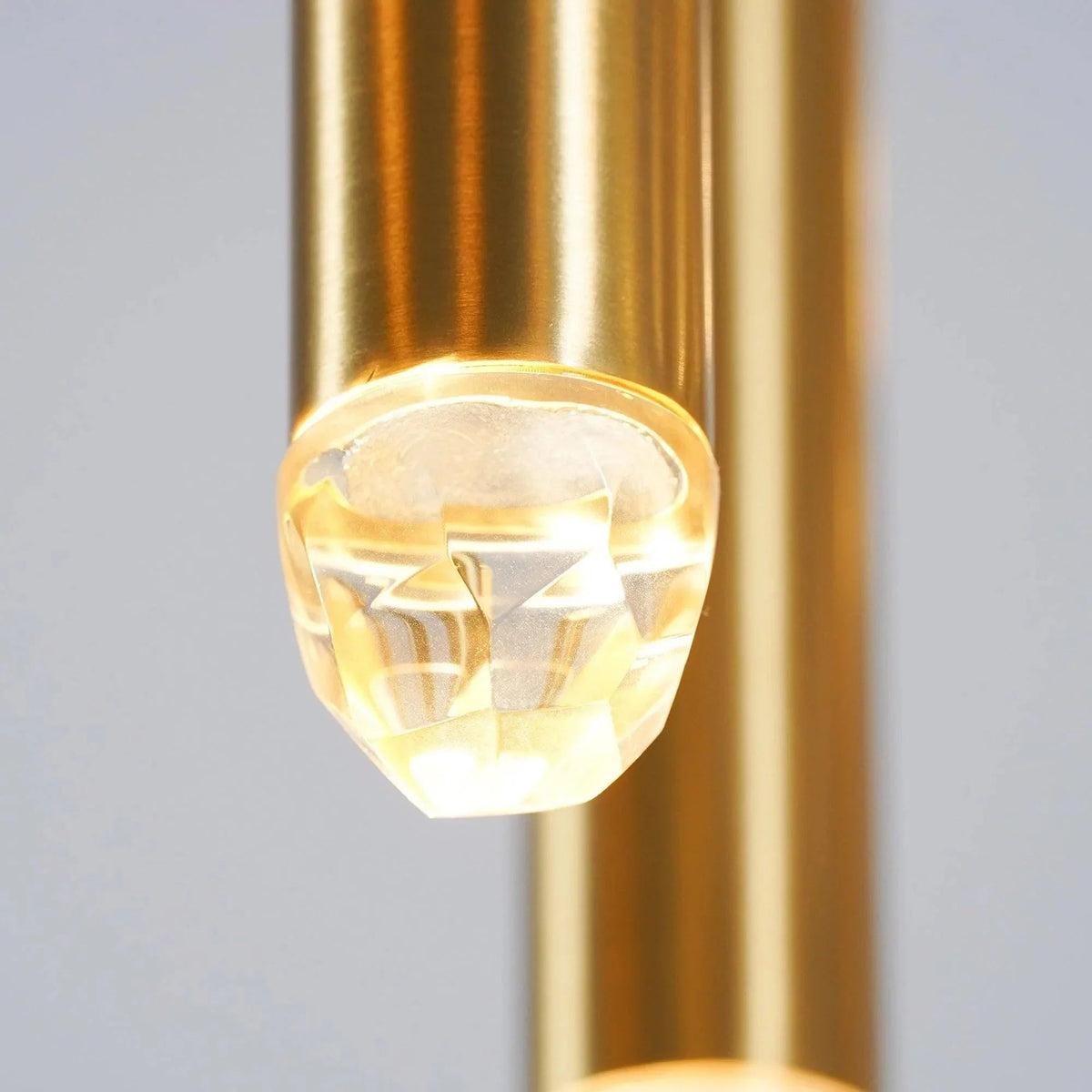 Brass Spinal Tube Combination Crystal Chandelier – Crystal detail 27
