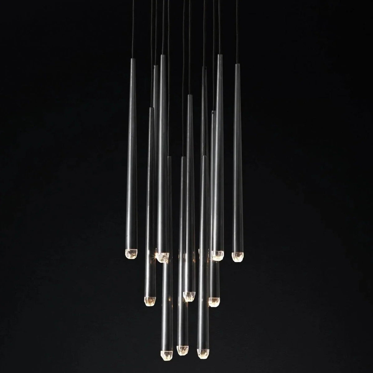 Brass Spinal Tube Combination Crystal Chandelier – Crystal detail 36