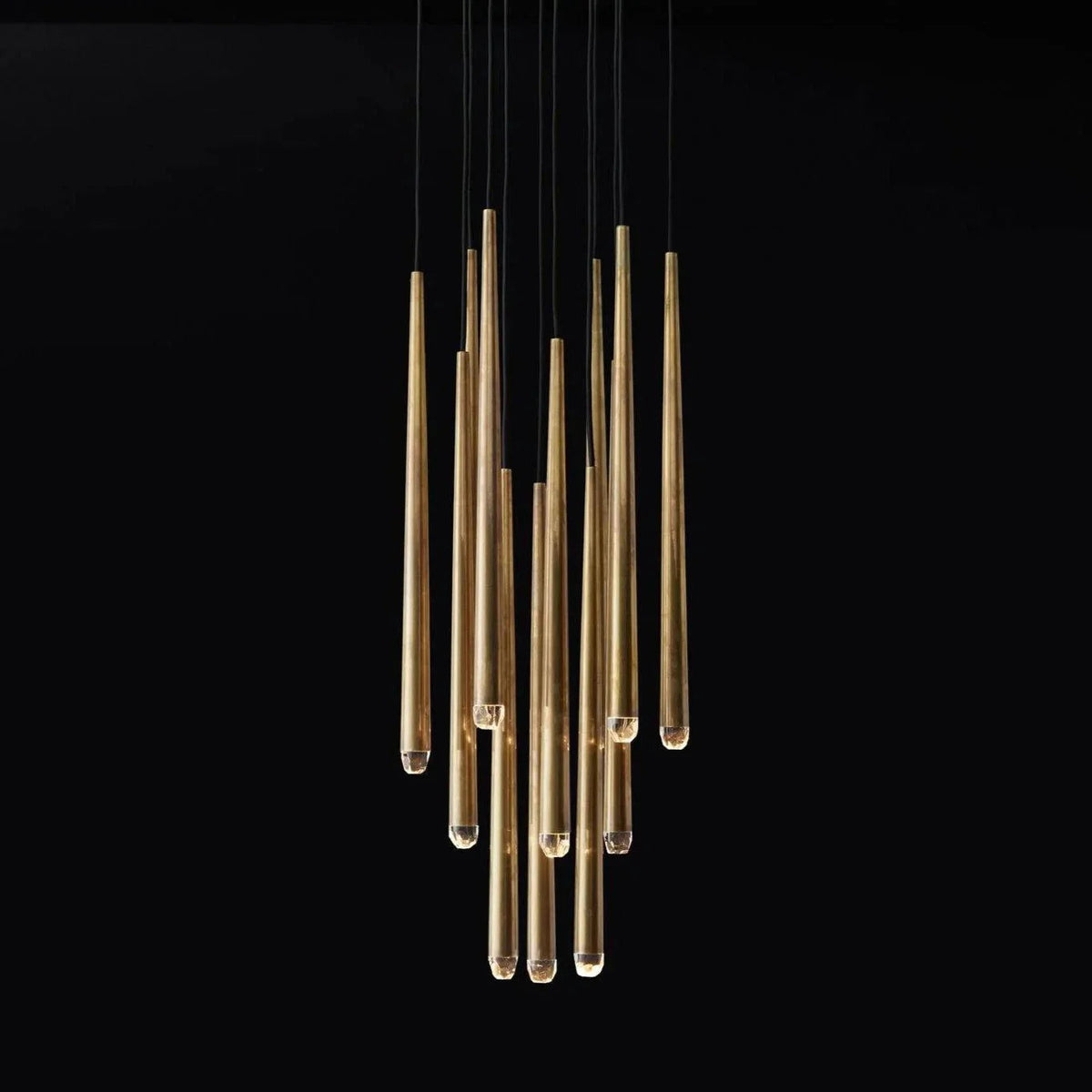 Brass Spinal Tube Combination Crystal Chandelier – Crystal detail 38
