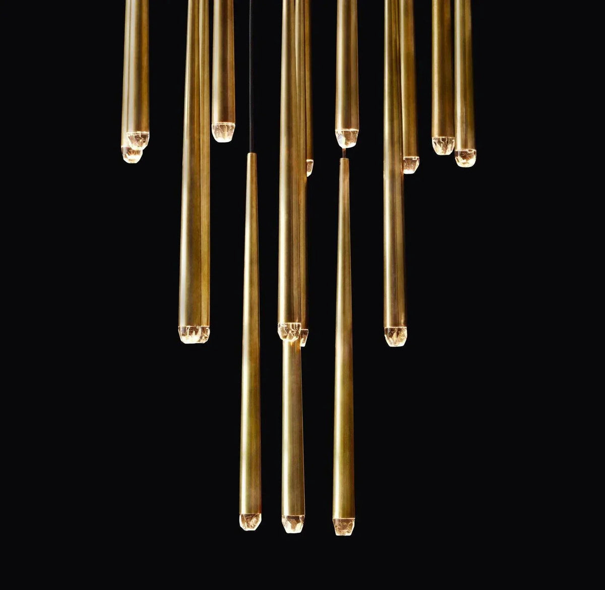 Brass Spinal Tube Combination Crystal Chandelier – Crystal detail 29