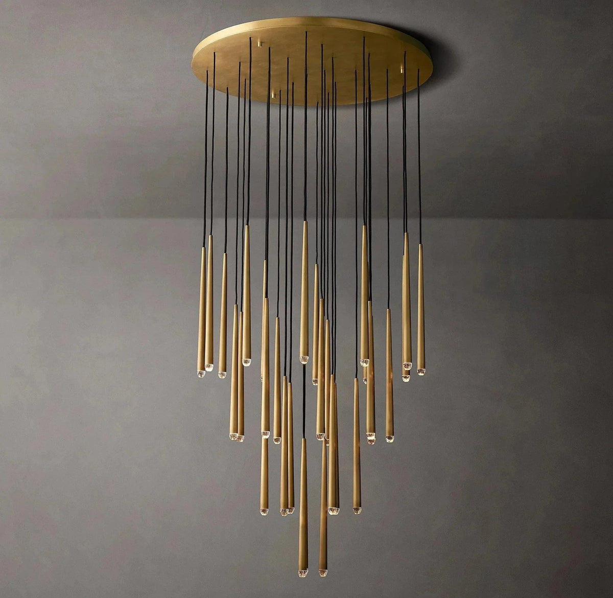 Brass Spinal Tube Combination Crystal Chandelier – Crystal detail 47