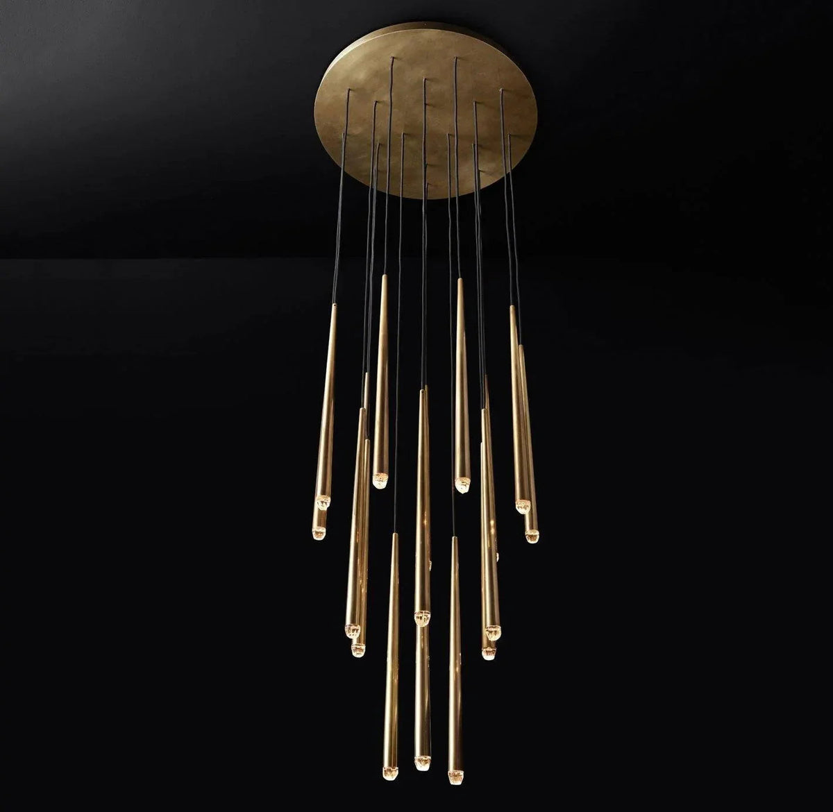 Brass Spinal Tube Combination Crystal Chandelier – Crystal detail 46