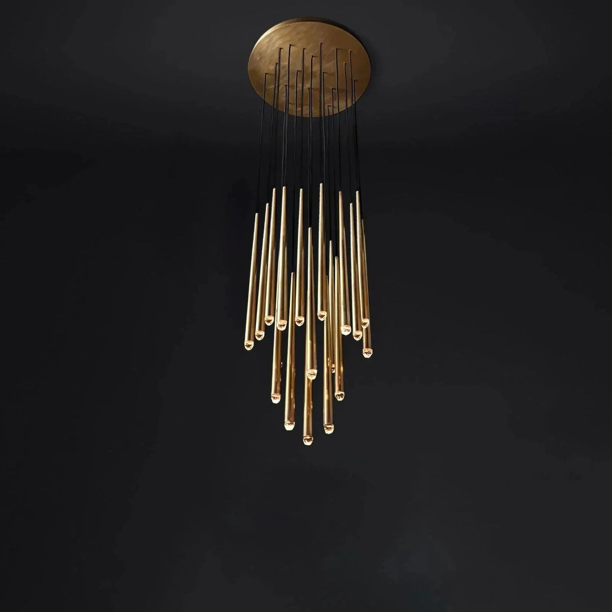 Brass Spinal Tube Combination Crystal Chandelier – Crystal detail 43