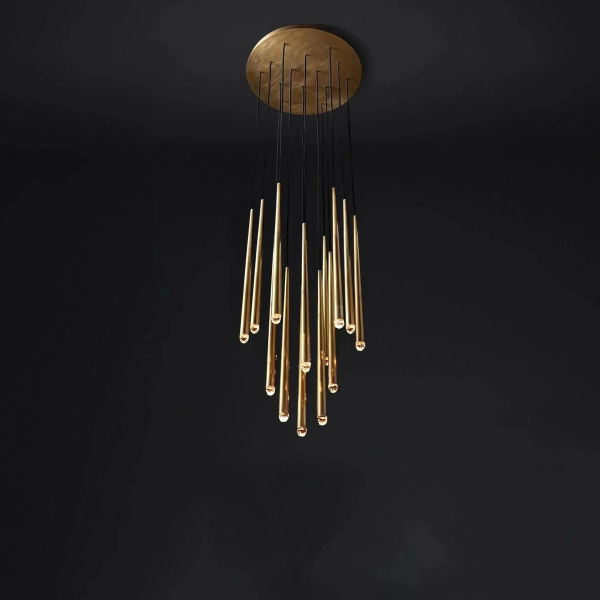 Brass Spinal Tube Combination Crystal Chandelier – Crystal detail 40