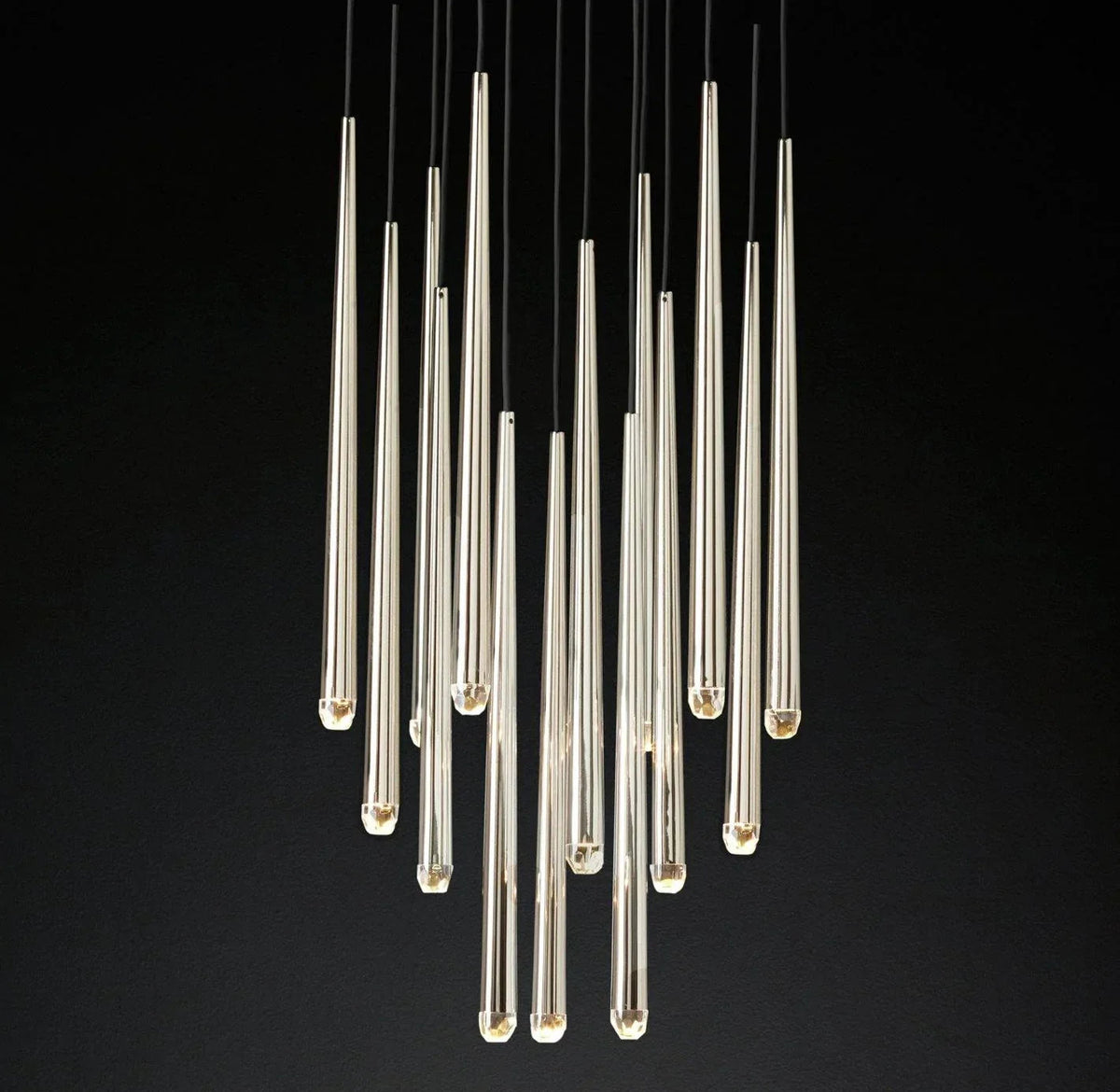 Brass Spinal Tube Combination Crystal Chandelier – Crystal detail 41