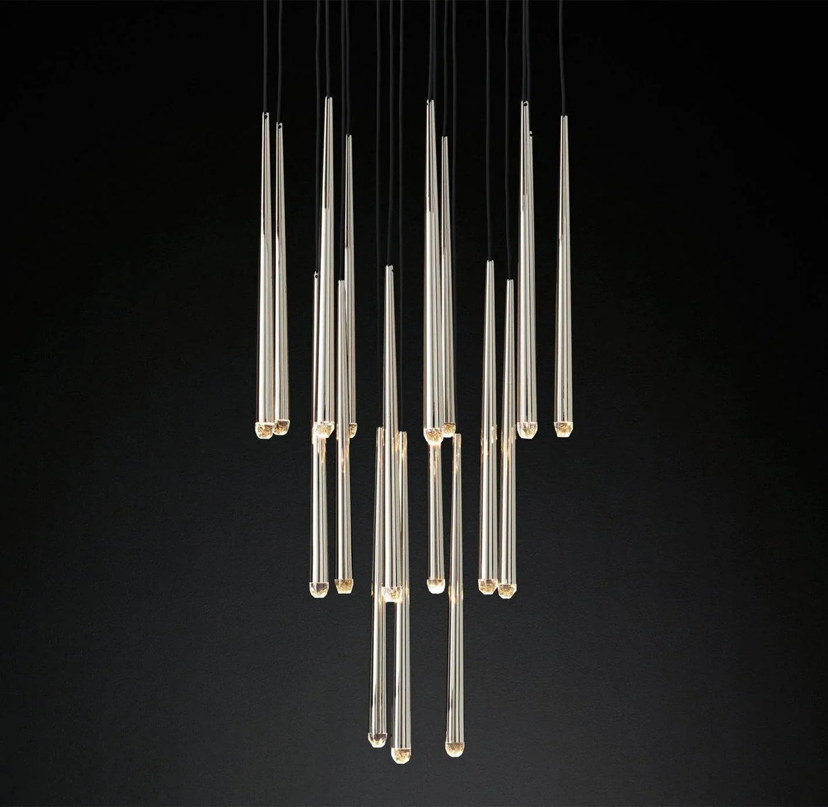 Brass Spinal Tube Combination Crystal Chandelier – Crystal detail 44