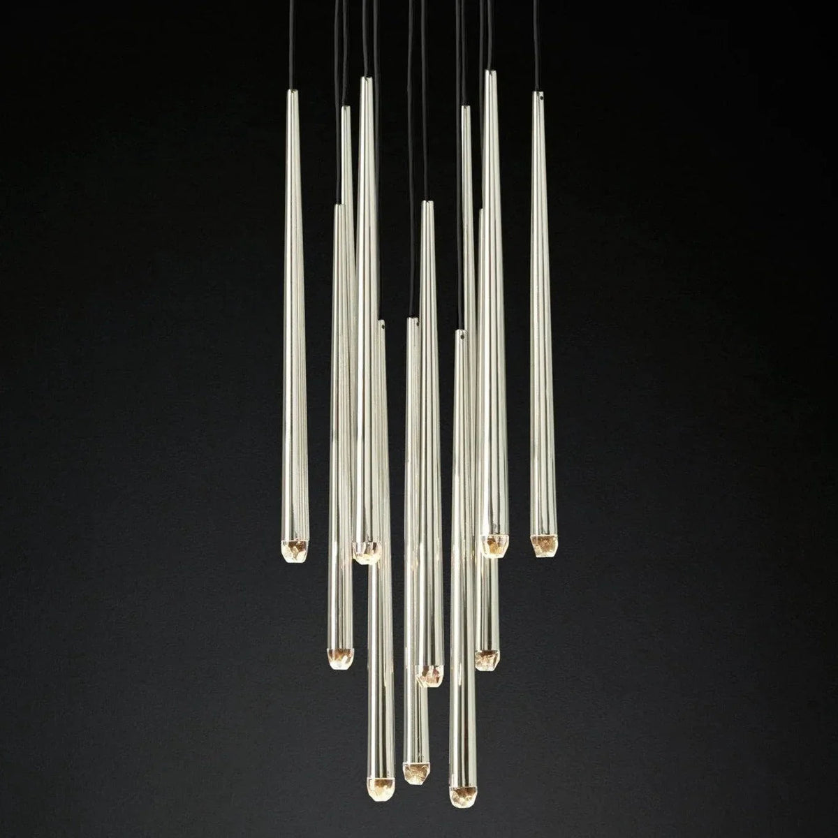 Brass Spinal Tube Combination Crystal Chandelier – Crystal detail 39