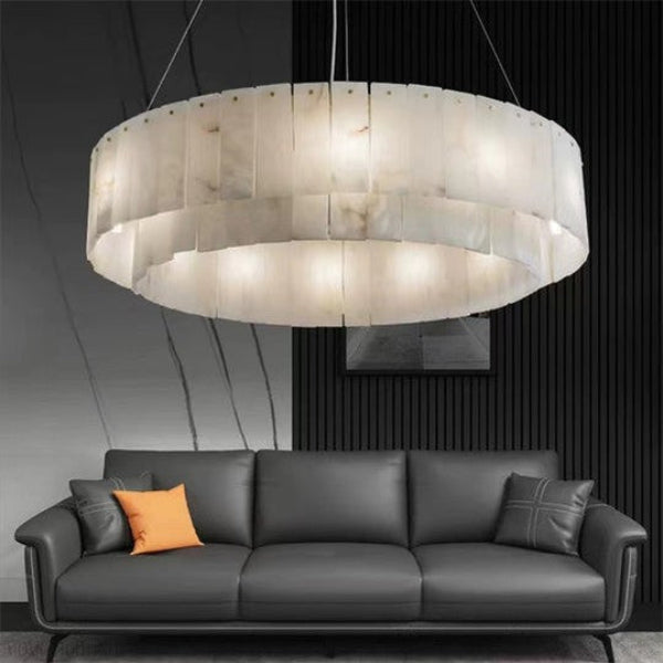 Brendra Alabaster Round Chandelier – Alabaster detail 2